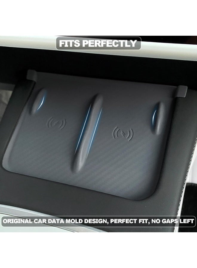 تسلا نموذج Y وسادة حماية الشحن اللاسلكي - مركز وحدة التحكم السيليكون حصيرة الملحقات الداخلية ل 2021-2023 تسلا نموذج 3 و 2021-2023 تسلا - Image 3